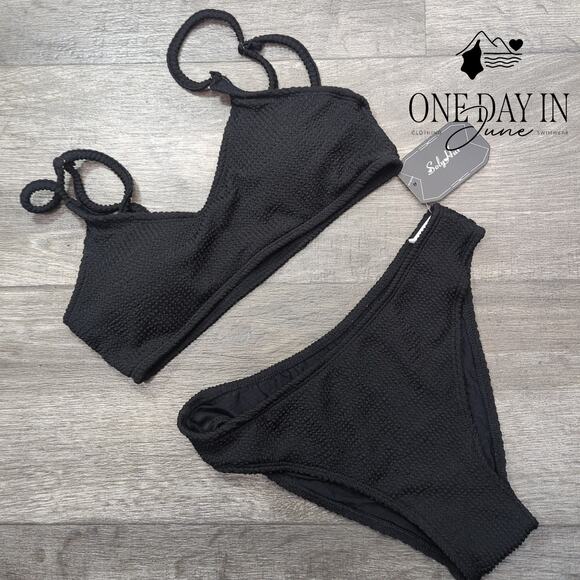 Soly Hux Smocked Crop Bikini Swimsuit Size XS - Picture 2 of 6